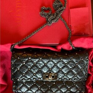 Valentino Garavani Rockstud Spike Nappa Leather Crossbody Clutch Bag